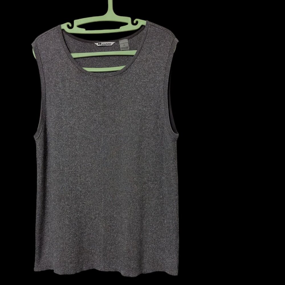 Nygard ribbed knit metallic tank top